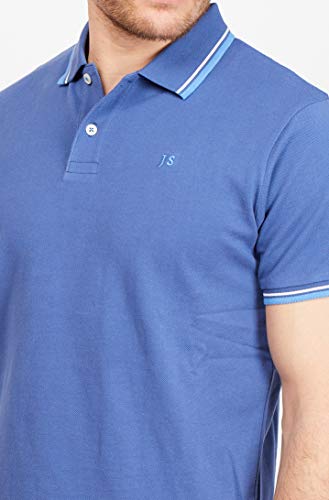 Jack Stuart - Polo Hombre Twin Tipped de Manga Corta, 100% Algodón
