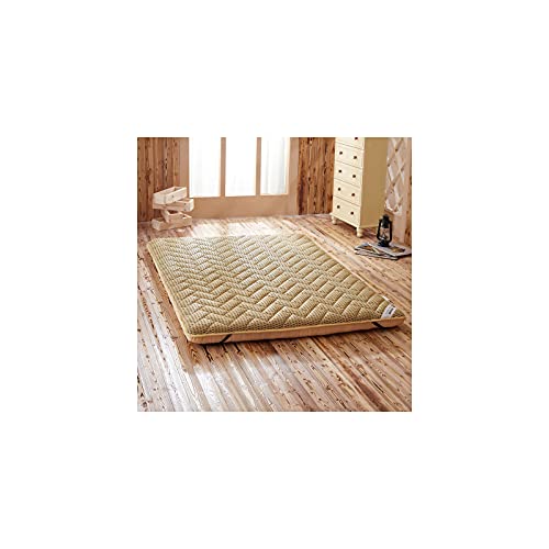 Japón Tatami Suelo ​Futón Colchón, Plegable Respirable Cómodo Colchón Sleeping Pad Almohadilla Topper Alfombrilla De Tatami para Invitados Camping Viaje-Camello-120 * 190cm(47 * 75in)