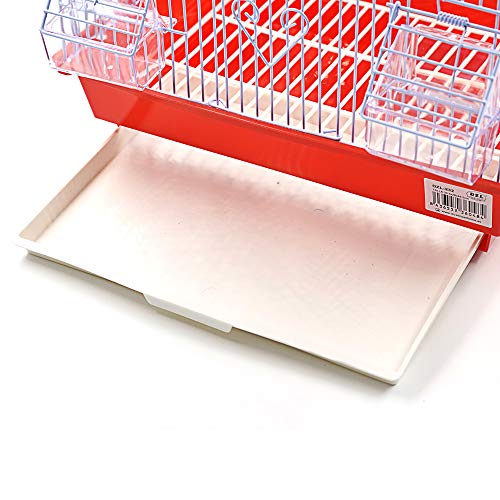 Jaula para pájaros con comederos, Palos y Columpios Jaulas pájaros casa Ave 34.5X28X49.5CM (Rojo)