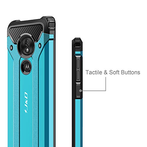 J&D Compatible para Motorola Moto G7 Play Funda, [Armadura Delgada] [Doble Capa] [Protección Pesada] Híbrida Resistente Funda Protectora y Robusta - [No para Moto G7/G7 Plus/G7 Power/G7 Supra]