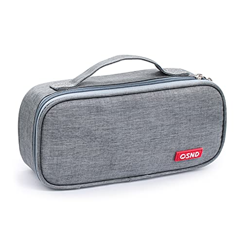 JEJA Estuche Escolar, Portátil Estuches de Lápices con Compartimentos, Gran Capacidad, para Adolescente, Escuela, Niñas, Niños - Gris