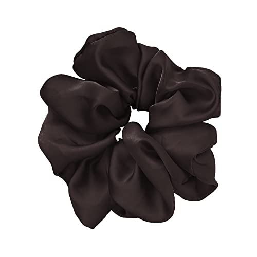 JeoPoom Coletero de Seda para Pelo, Gomas para Pelo, Cinta Elástica, para Mujer, Coleteros de Seda para Cuidado del Cabello Suave, para un Cuidado Suave del Pelo de Las Mujeres(Marrón)