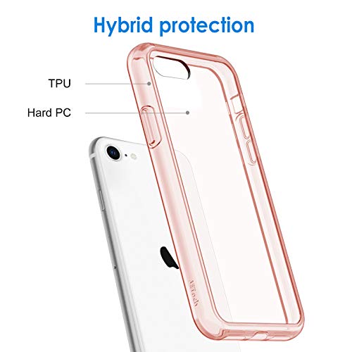 JETech Funda Compatible iPhone SE 2020, iPhone 8 y iPhone 7, Anti- Choques y Anti- Arañazos (Rosa)
