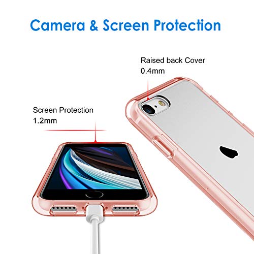 JETech Funda Compatible iPhone SE 2020, iPhone 8 y iPhone 7, Anti- Choques y Anti- Arañazos (Rosa)