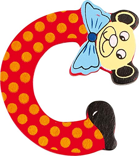 JINTORA - Carta de Madera - C - para niños y bebés - Adorno de Oso para la guardería, la Escuela, el jardín de Infancia, para el Juego, la artesanía y la recolección