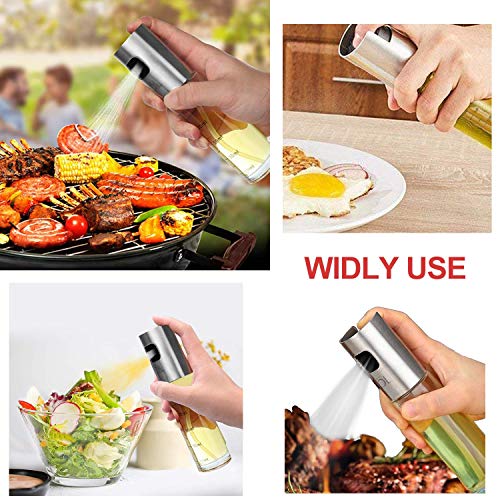 JIPRENS Pulverizador Aceite Cocina,Dispensador de Aceite de Oliva Pulverizador de aceite y vinagre botellas rellenables con embudo de aceite de botella para Cocinar,Ensalada,Hornear,Pan,BBQ