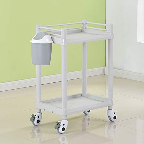 JLXJ Carro de Peluquería Carrito Gris con Ruedas, Salón de Peluquería, Belleza, Dentista, Bandeja de Almacenamiento de Cera, Estante con Papelera