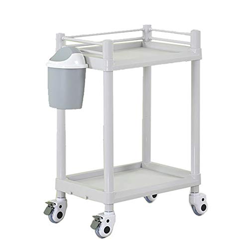 JLXJ Carro de Peluquería Carrito Gris con Ruedas, Salón de Peluquería, Belleza, Dentista, Bandeja de Almacenamiento de Cera, Estante con Papelera