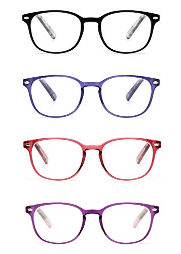 JM Gafas de Presbicia y Lectura. Cómodas y Duraderas con un Diseño Único. Para Mujer. +1.0 [Pack de 4 Colores Mixtos]