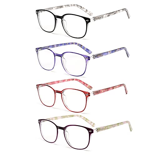 JM Gafas de Presbicia y Lectura. Cómodas y Duraderas con un Diseño Único. Para Mujer. +1.0 [Pack de 4 Colores Mixtos]