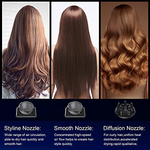 JOBYNA Secador Pelo Profesional, Secadores de Pelo Iónico 1800W, Hair Dryer de Secado Rápido 3 Calor, 2 Velocidades y Botón Cool con Difusor, Concentradora y Bolsa de Almacenamiento para Viaje, Hogar