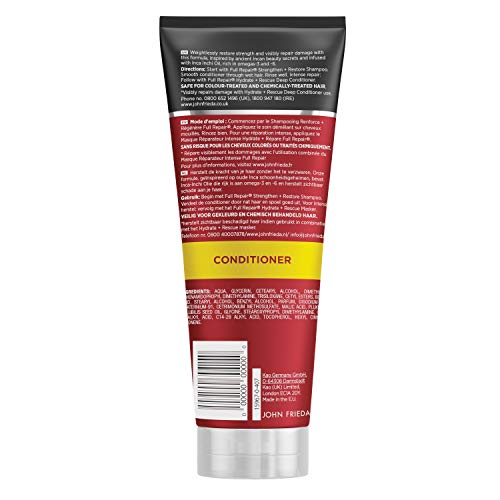 John Frieda Acondicionador Reparador Full Repair | Pelo Dañado Y Seco | Hidratante | Nutritivo | Solido, Banana, 250 Mililitro
