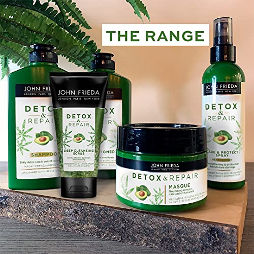 John Frieda | Detox & Repair | Exfoliante Capilar Natural de Limpieza Profunda | Elimina la Suciedad del Cuero Cabelludo | 150 ml