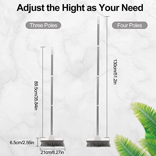 JOLIGAEA Cepillo para Exteriores,Cepillo para Suelo con Escurridor,Cepillo de Suelo para Fregar Piso,Cerdas Duras con Manija Ajustable de 49,6 Pulgadas,para Limpieza de Baño, Patio, Garaje, Piscina