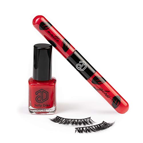 Jolly Dim by Inglot Makeup Set 2: Dúo de labios Matte & Gloss Dirty Red 1. Pestañas Classy. Esmalte de uñas Carmine 5. Regalo perfecto. Para un look de día o de noche