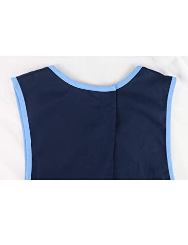 JONATHAN UNIFORM Limpieza Delantal Laboral para Mujer 2 Bolsillos para Tareas del Hogar, Esteticistas, Educadores, Sectores Belleza (Azul-V)
