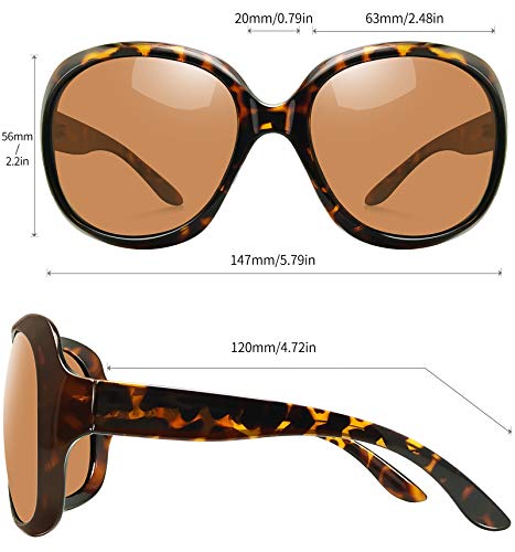 Joopin Gafas de Sol Mujer Moda Polarizadas Protección UV400 de Gran Tamaño Gafas de Sol Señoras Leopardo
