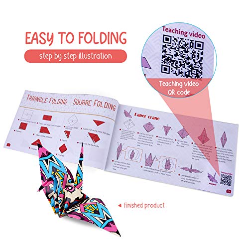 JoyCat color kit de origami para niño,90 archivo de origami vívido de doble cara 30 páginas que enseña libro de origami español,adecuado para niños/clase de manualidades
