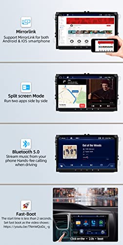 JOYX Android 10 Autoradio Para VW Golf/Skoda/Seat/Passat/Polo - [4G+64G] - Built-in DSP Carplay Android Auto - GRATIS Cámara Canbus - 9 Pulgada 2 Din -Apoyo DAB 4G WLAN Bluetooth5.0 Volante 360-Cámara