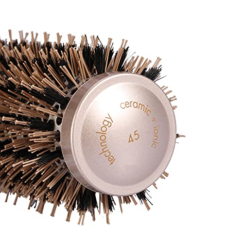 Joyzan Cepillo Redondo Profesional para secar con secador, Cepillo de Pelo de tecnología iónica y cerámica Nano térmica, Cepillo de Rodillo para secar con secador, rizar, Alisar(45mm/1.77"-Oro)