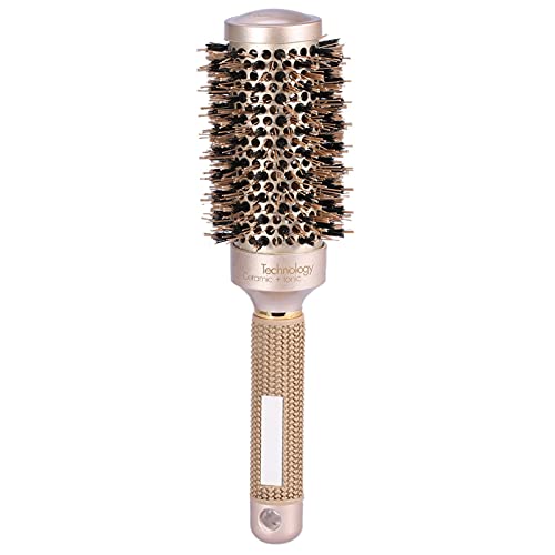 Joyzan Cepillo Redondo Profesional para secar con secador, Cepillo de Pelo de tecnología iónica y cerámica Nano térmica, Cepillo de Rodillo para secar con secador, rizar, Alisar(45mm/1.77"-Oro)