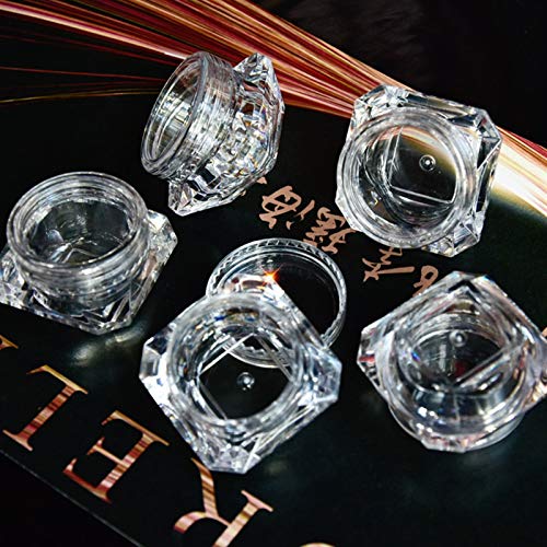 JSJJAUJ Botella de envase cosmético Venta al por Mayor 5G (5 ml, 0.17 oz) Clear 100pcs Cosmético Vacío Jar Pot Sombra de Ojos Maquillaje Casa de Cara Cake Balm Balm Caja de contenedor (Diamante)