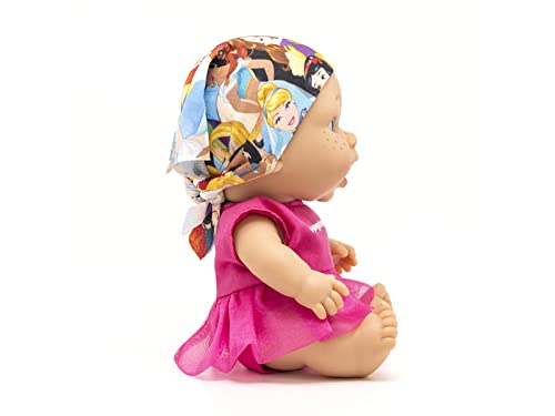 Juegaterapia, Muñeco Baby Pelón, Pañuelo de Princesas Disney, Juguete Solidario con Olor a Vainilla, Baby Pelones Solidarios, Princesas Disney, Muñecos y Juguetes, Beige