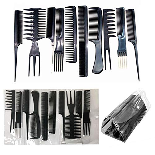 Juego de 10 peinetas para peluquería, dientes, color ancho