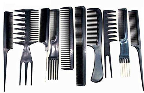 Juego de 10 peinetas para peluquería, dientes, color ancho