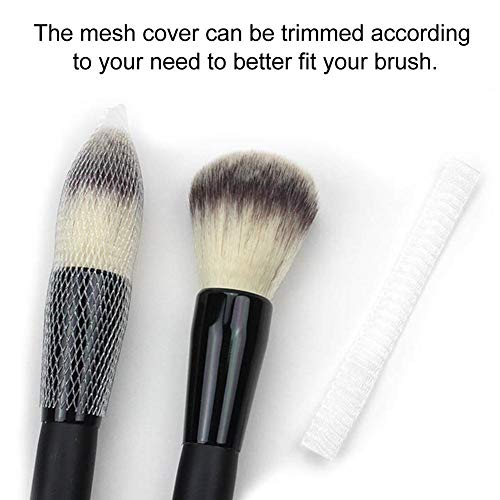 Juego de 100 brochas de maquillaje, protector de bolígrafo, reutilizable, ampliable, funda de malla protectora para brochas de maquillaje, cepillo cosmético