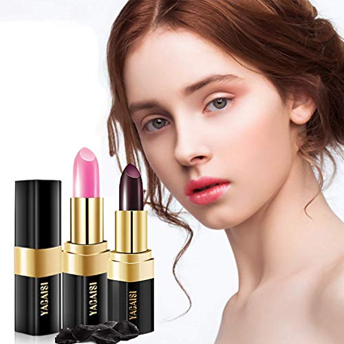 Juego de 2 barras de labios, barra de labios mágica que cambia de color para mujeres, barra de labios impermeable, barra de labios de larga duración, hidratante nutritivo para bálsamo labial