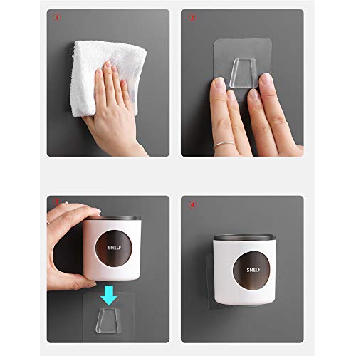 Juego de 2 soportes para cepillos de dientes eléctricos, con 1 dispensador automático de pasta de dientes montado en la pared, exprimidor manos libres, soporte organizador de soporte de pasta de