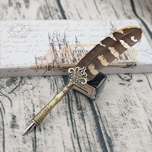 Juego de Bolígrafos de Caligrafía de Plumas Vintage con 6 Plumilla, Tinta Negra, para Bolígrafo para Arte, Escritura, Firma, Decoración, Regalo HO-Q-300