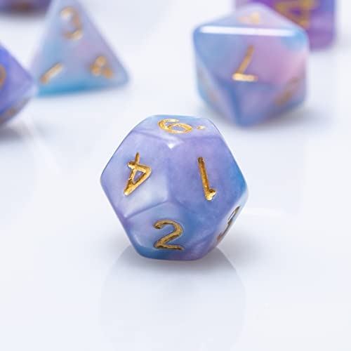 Juego de dados Pearl Polyhedral Juegos de mesa Dice Die Series D20 Dice Dados DND, D12, D10, D8, D6, D4 dnd dados DND RPG MTG Colores dobles dentro de una pieza para juegos de mesa (7 piezas)
