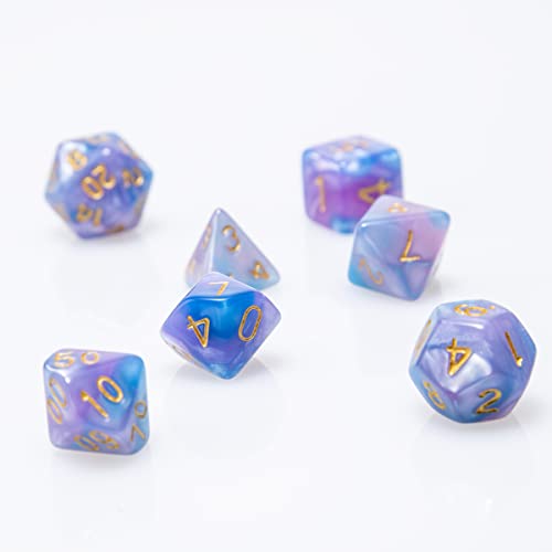 Juego de dados Pearl Polyhedral Juegos de mesa Dice Die Series D20 Dice Dados DND, D12, D10, D8, D6, D4 dnd dados DND RPG MTG Colores dobles dentro de una pieza para juegos de mesa (7 piezas)