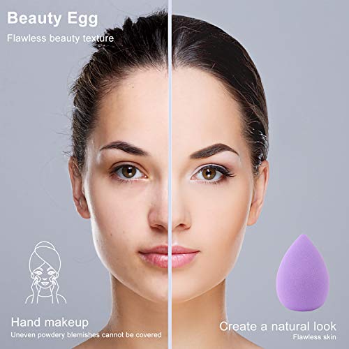 Juego de esponjas de maquillaje: mezclador de esponjas de maquillaje de 8 piezas + 1 estante de secado de esponjas de maquillaje, adecuado para corrector de rubor, sombra de ojos, polvo, crema, polvo