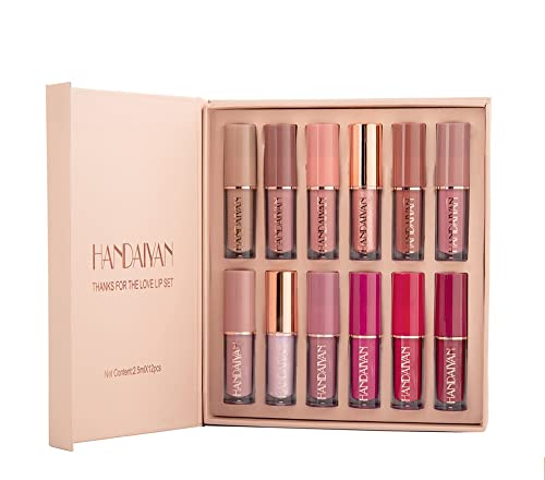 Juego de lápiz labial nude mate de 12 colores aterciopelado, taza antiadherente de larga duración, lápiz labial líquido, taza antiadherente, brillo de labios sexy, tinte de labios suave, maquillaje