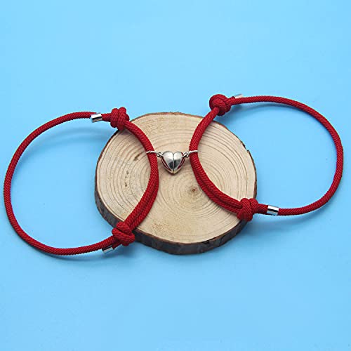 Juego de pulseras magnéticas para parejas, atracción mutua, cuerda hecha a mano para 2 pulseras entrelazadas combinadas, voti de amor eterno, regalo de joyería, L,