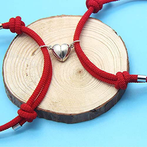 Juego de pulseras magnéticas para parejas, atracción mutua, cuerda hecha a mano para 2 pulseras entrelazadas combinadas, voti de amor eterno, regalo de joyería, L,