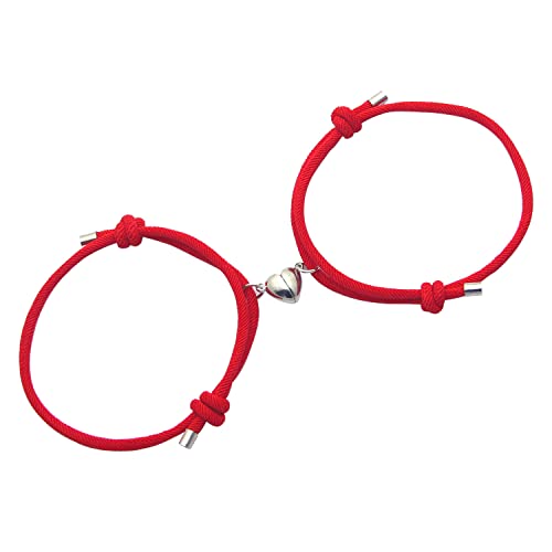 Juego de pulseras magnéticas para parejas, atracción mutua, cuerda hecha a mano para 2 pulseras entrelazadas combinadas, voti de amor eterno, regalo de joyería, L,