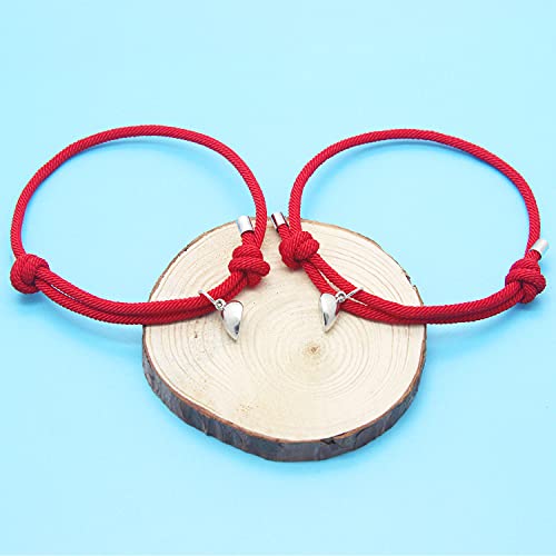 Juego de pulseras magnéticas para parejas, atracción mutua, cuerda hecha a mano para 2 pulseras entrelazadas combinadas, voti de amor eterno, regalo de joyería, L,