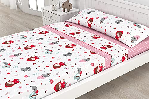 Juego de Sábanas Infantiles Algodón/Poliéster Victorio & Lucchino - Modelo Caperucita (Cama 90 cm)