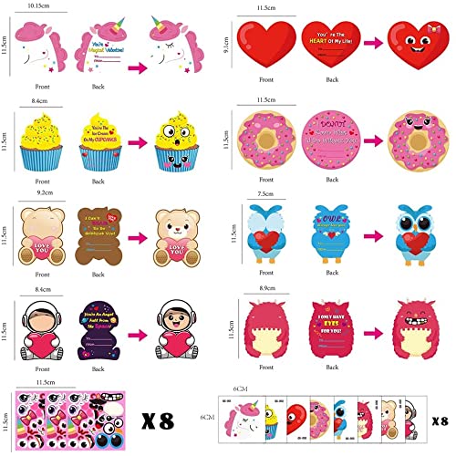Juego de tarjetas de San Valentín, 24 dulces tarjetas de felicitación de San Valentín y sobres rosas, para niños y niñas, para el colegio o el aula