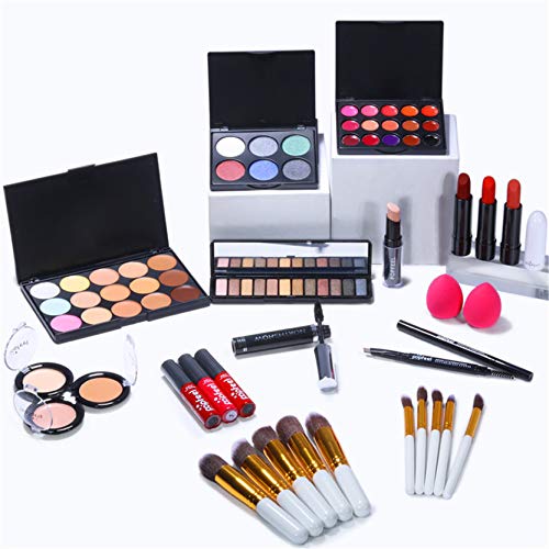 Juegos de Maquillaje para Mujer, Set de Maquillaje Profesional de 25 Piezas, Organizador de Maquillaje de Viaje Portátil - Kit de Cosméticos Completo Con Sombras de ojos Lápiz Labial Ocultador