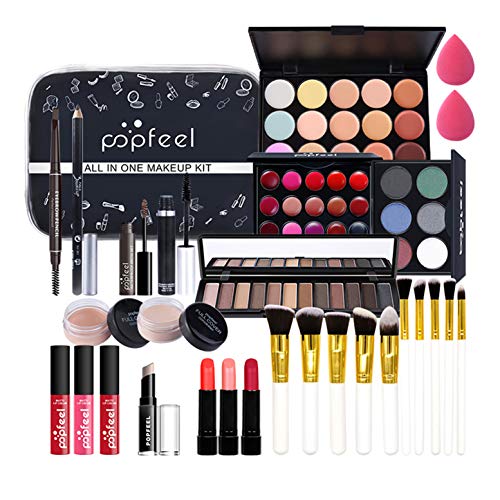 Juegos de Maquillaje para Mujer, Set de Maquillaje Profesional de 25 Piezas, Organizador de Maquillaje de Viaje Portátil - Kit de Cosméticos Completo Con Sombras de ojos Lápiz Labial Ocultador