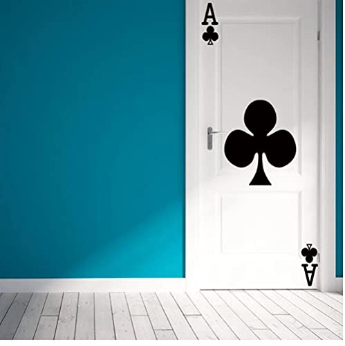 Jugando a las cartas Ace of clubs puerta etiqueta de la pared DIY dormitorio puerta arte decoración del hogar mural vinilo papel tapiz pegatinas de pared calcomanías