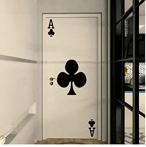 Jugando a las cartas Ace of clubs puerta etiqueta de la pared DIY dormitorio puerta arte decoración del hogar mural vinilo papel tapiz pegatinas de pared calcomanías