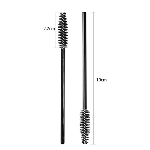 JUNGEN 50 Pcs Rizador de pestañas Cepillo de pestañas Cepillos de rímel Desechables (Negro)