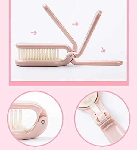 JUNSHUO Plegable Cepillo de pelo Mini portátil de Viaje Bolsillo Pelo Peine Desenredante Suave Peine Antiestático Para Hombres Mujeres Niños
