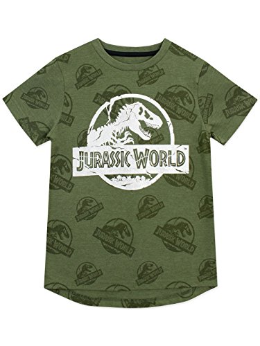 Jurassic World Camiseta para niño Logo Verde 7-8 Años